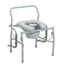 Steel Drop Arm Bedside Commode with Padded Seat & Arms