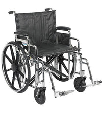 Sentra Extra Heavy Duty Wheelchair, Detachable Desk Arms, Swing away Footrests, 22" Seat