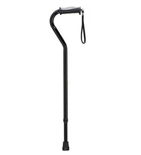 Drive, Adjustable Height Offset Handle Cane with Gel Hand Grip, Black