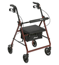 Drive, Rollator Rolling Walker with 6" Wheels, Fold Up Removable Back Support and Padded Seat, Red