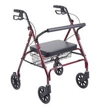 Drive, Heavy Duty Bariatric Rollator Rolling Walker with Large Padded Seat, Red