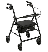 Drive, Rollator Rolling Walker with 6" Wheels, Fold Up Removable Back Support and Padded Seat, Black