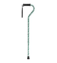 Drive, Adjustable Height Offset Handle Cane with Gel Hand Grip, Green Leaves