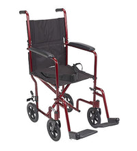 Drive, Lightweight Transport Wheelchair, 17" Seat, Red