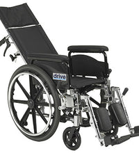 Drive, Viper Plus GT Full Reclining Wheelchair, Detachable Full Arms, 18" Seat