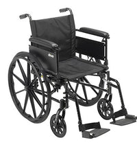 Drive, Cruiser X4 Lightweight Dual Axle Wheelchair with Adjustable Detachable Arms, Full Arms, Swing Away Footrests, 18" Seat