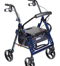 Drive, Duet Dual Function Transport Wheelchair Rollator Rolling Walker, Blue