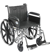 Drive, Sentra EC Heavy Duty Wheelchair, Detachable Full Arms, Swing away Footrests, 20" Seat