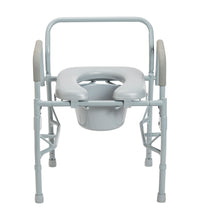Steel Drop Arm Bedside Commode with Padded Seat & Arms