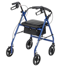Aluminum Rollator Rolling Walker with Fold Up and Removable Back Support and Padded Seat