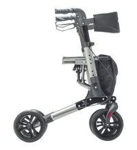 Compact Folding Rollator Rolling Walker, Grey/Black