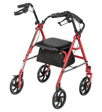 Four Wheel Rollator Rolling Walker with Fold Up Removable Back Support