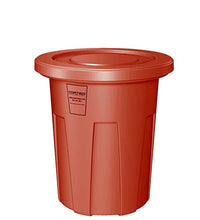 Food Grade Receptacle w/Lid, Red, 35 gal