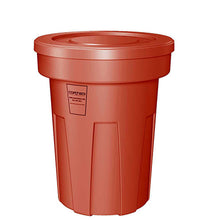 Food Grade Receptacle w/Lid, Red, 45 gal