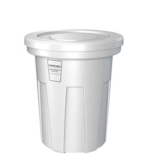 Food Grade Receptacle w/Lid, White, 40 gal