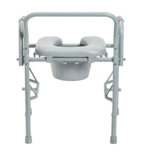 Steel Drop Arm Bedside Commode with Padded Seat & Arms