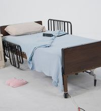 No Gap Half Length Side Bed Rails with Brown Vein Finish