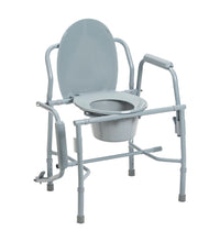 Steel Drop Arm Bedside Commode with Padded Arms