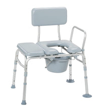 Padded Seat Transfer Bench with Commode Opening