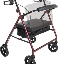 ProBasics Bariatric Aluminum Rollator, 8" Wheels, Burgundy