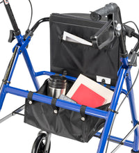 Aluminum Rollator Rolling Walker with Fold Up and Removable Back Support and Padded Seat
