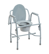 Steel Drop Arm Bedside Commode with Padded Arms