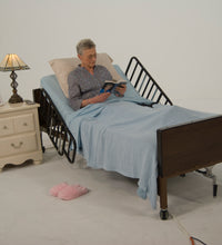 No Gap Half Length Side Bed Rails with Brown Vein Finish