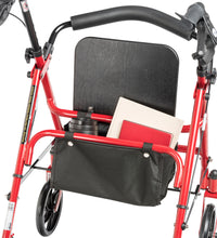 Four Wheel Rollator Rolling Walker with Fold Up Removable Back Support