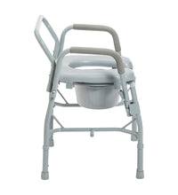 Steel Drop Arm Bedside Commode with Padded Seat & Arms