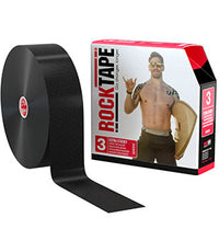 RockTape Extra Sticky Bulk Roll, 2" x 105', Black, 1 Roll