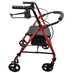 ROLL WITH ME Steel Rollator w/6 Wheels K/D Red Case/2