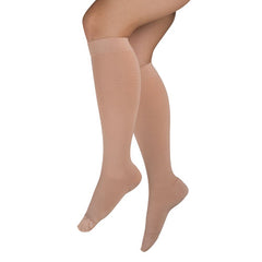 Firm Surg Wgt Stkngs Sm Beige 20-30mmHg Below Knee Clsd Toe