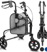 3 Wheel Walker Rollator - Lightweight Foldable Walking Transport