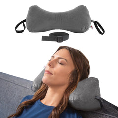 Sleep Log Chiropractic Bone Shaped Neck & Cervical Pillow- Lumbar Support - Black & Grey