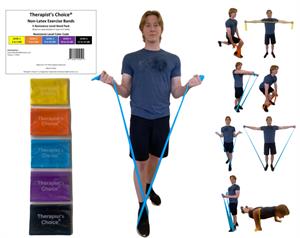 Therapist's Choice® Latex-Free 5 feet long x 5.9 inches wide Resistance Band Pack (Pack of 5)