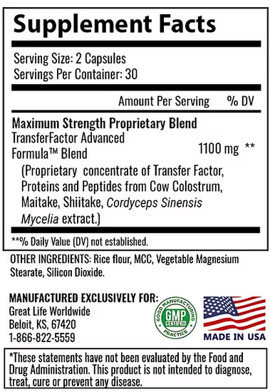 TransferFactor™ – Advanced Formula – Cellular Immune Support