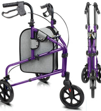3 Wheel Walker Rollator - Lightweight Foldable Walking Transport