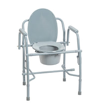 Steel Drop Arm Bedside Commode with Padded Arms