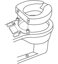 Bolt-down bracket for Raised toilet seat