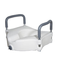 Elevated Raised Toilet Seat with Removable Padded Arms, Standard Seat