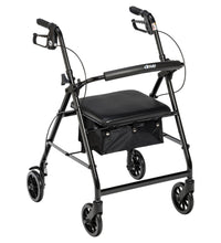 Rollator Rolling Walker with 6" Wheels, Fold Up Removable Back Support and Padded Seat