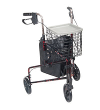 3 Wheel Rollator Rolling Walker with Basket Tray and Pouch