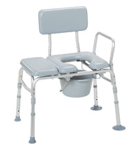 Padded Seat Transfer Bench with Commode Opening