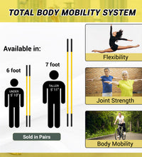Flex Stick - Mobility Training Stick - 7 foot (1 pair/2 sticks)