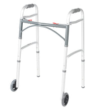 PreserveTech Deluxe Two Button Folding Walker with 5" Wheels