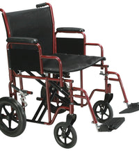 Bariatric Heavy Duty Transport Wheelchair with Swing Away Footrest