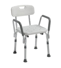 Knock Down Bath Bench with Back and Padded Arms