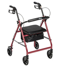Rollator Rolling Walker with 6" Wheels, Fold Up Removable Back Support and Padded Seat