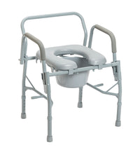 Steel Drop Arm Bedside Commode with Padded Seat & Arms