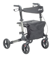 Compact Folding Rollator Rolling Walker, Grey/Black